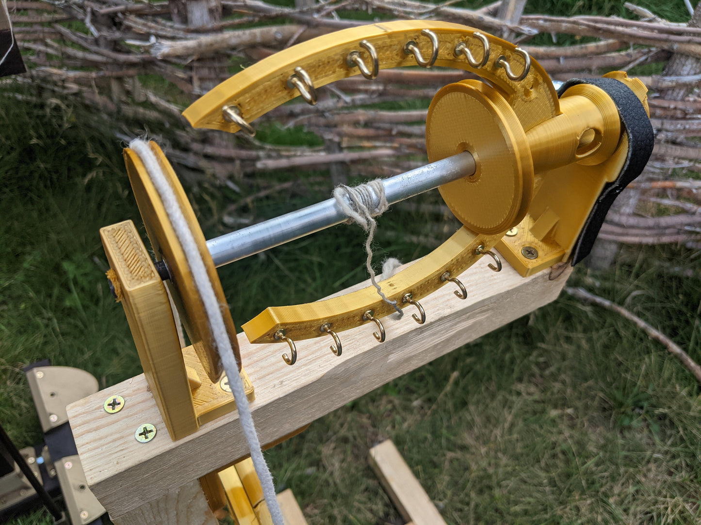 DIY Flyer for Treadle Sewing Machine to Spinning Wheel Conversion