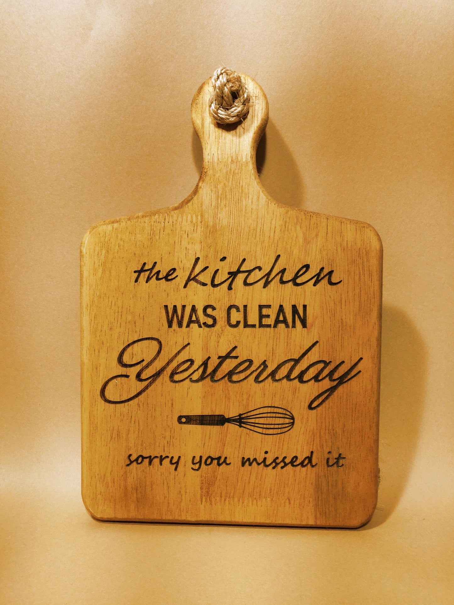 Funny Kitchen Sign –The Kitchen Was Clean Yesterday, Sorry You Missed It – Rustic Wood Décor