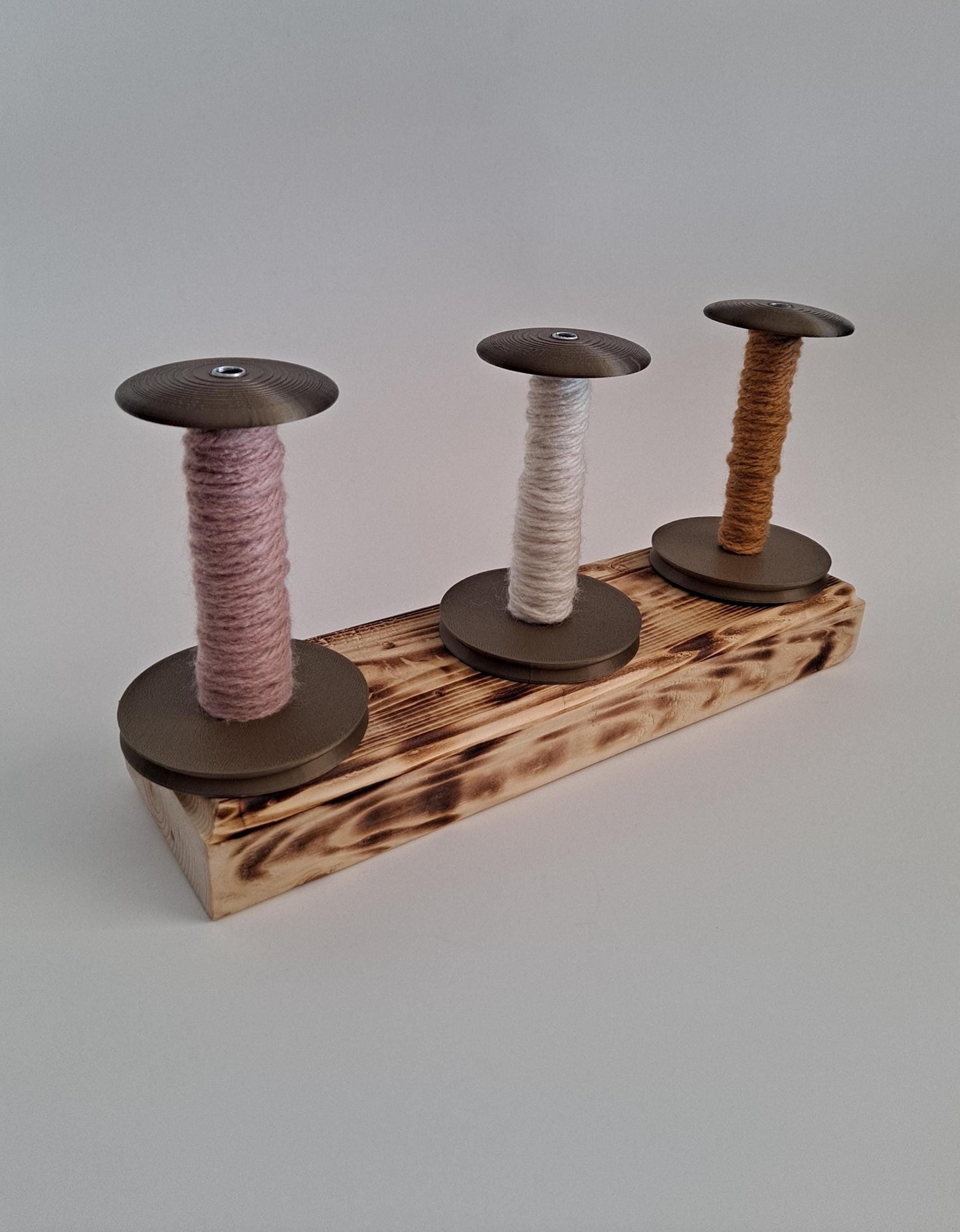 Handcrafted Wooden Lazy Kate – Yarn Spinning Tool with Steel Pegs