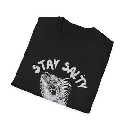 Stay Salty Iguana T-Shirt | Funny Reptile Lover Tee | Beachy Sarcastic Shirt | Tropical Aesthetic Gift