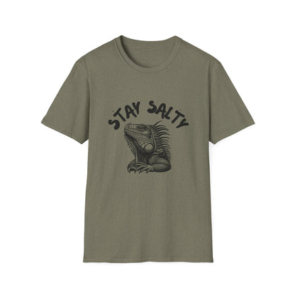 Stay Salty Iguana T-Shirt | Funny Reptile Lover Tee | Beachy Sarcastic Shirt | Tropical Aesthetic Gift