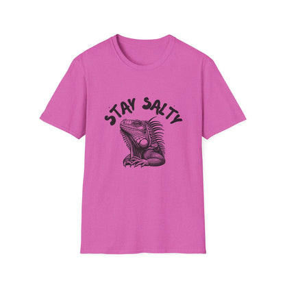 Stay Salty Iguana T-Shirt | Funny Reptile Lover Tee | Beachy Sarcastic Shirt | Tropical Aesthetic Gift
