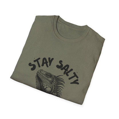 Stay Salty Iguana T-Shirt | Funny Reptile Lover Tee | Beachy Sarcastic Shirt | Tropical Aesthetic Gift