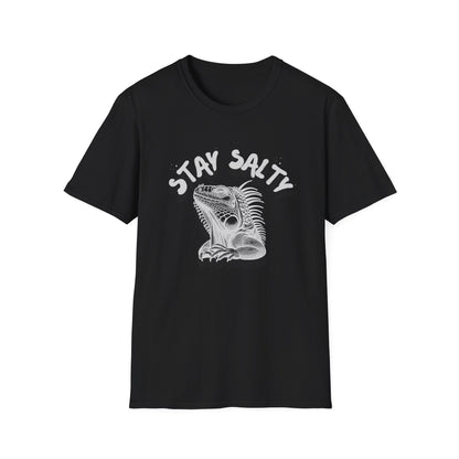 Stay Salty Iguana T-Shirt | Funny Reptile Lover Tee | Beachy Sarcastic Shirt | Tropical Aesthetic Gift