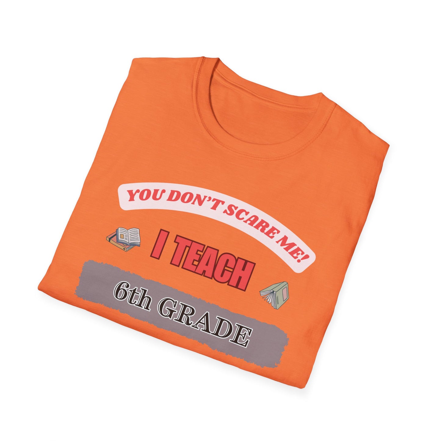 Funny 6th Grade Teacher T-Shirt, Unisex Tee, Softstyle Shirt, Gift for Teacher, School Tshirt, Don't Scare Me, Teacher Appreciation, Teacher