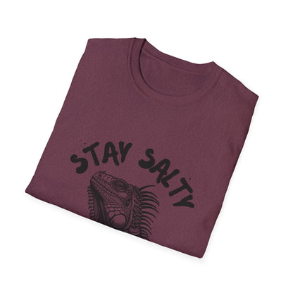 Stay Salty Iguana T-Shirt | Funny Reptile Lover Tee | Beachy Sarcastic Shirt | Tropical Aesthetic Gift